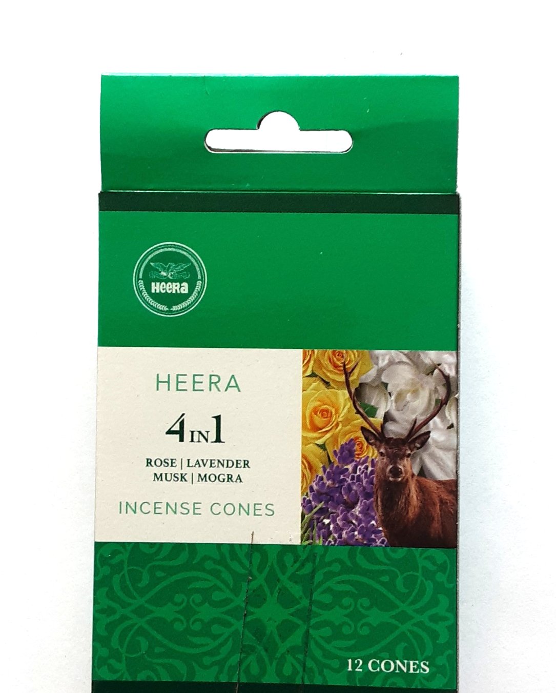 Heera 4 In 1 Incense Cones (Rose, Lavender, Musk, Mogra) - 12 Cones in 1 Pack_1