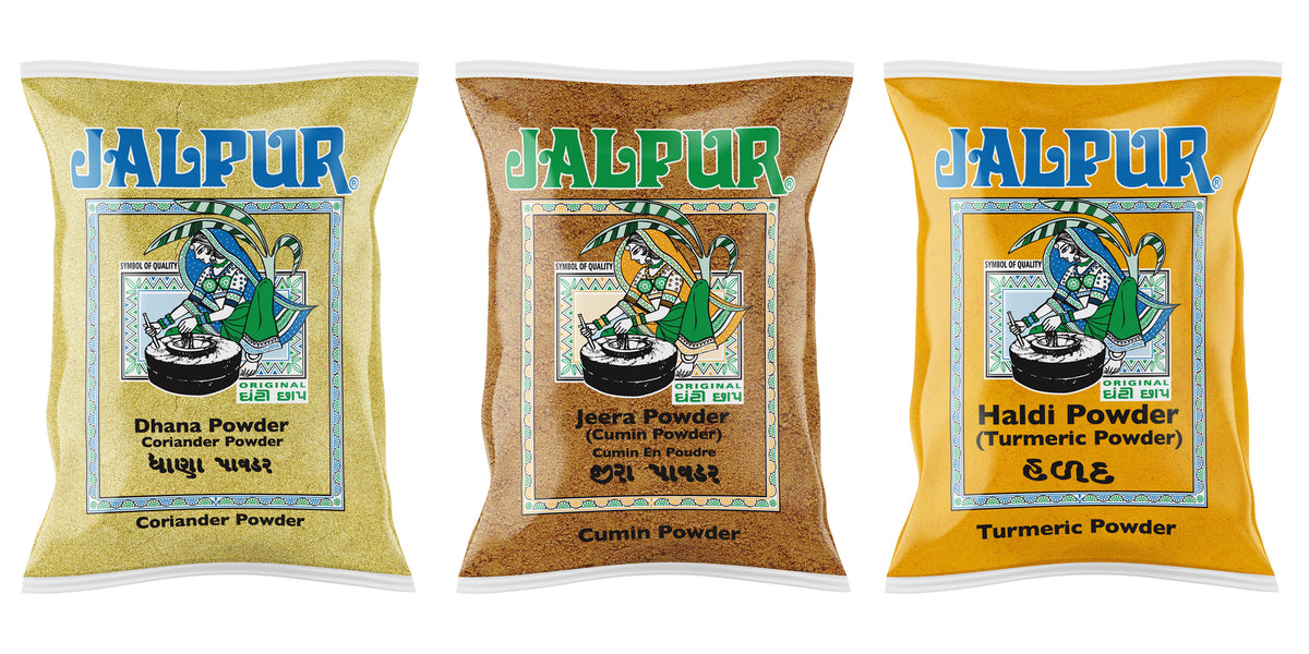 Jalpur Millers Spice Combo Pack - Coriander Powder 200g - Cumin Powder 200g - Turmeric Powder 200g (3 Pack)