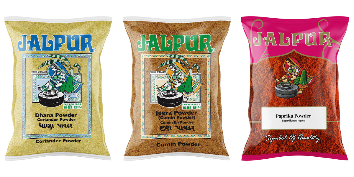 Jalpur Millers Spice Combo Pack - Coriander Powder 500g - Cumin Powder 500g - Paprika Powder 500g (3 Pack)