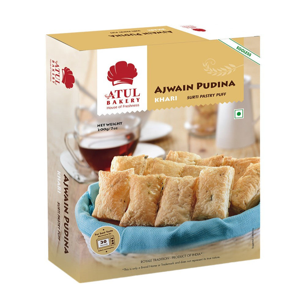 Atul Bakery Ajwain Pudina Khari - Flavorful - 200g