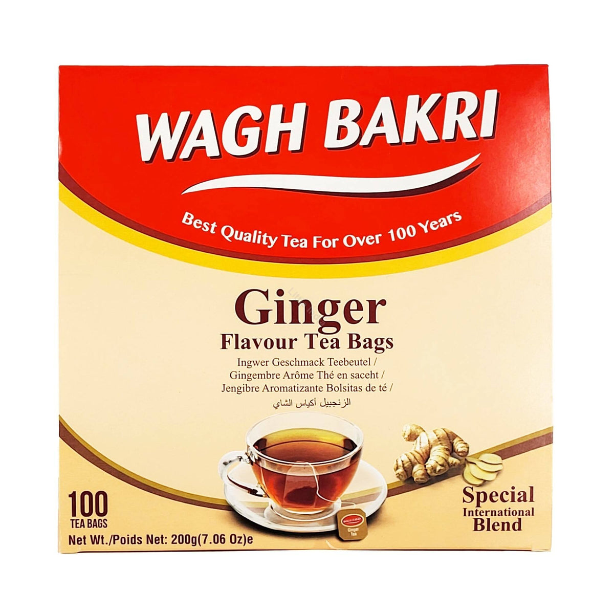 Wagh Bakri Ginger Flavour Tea - 100 Bags - 200g_1
