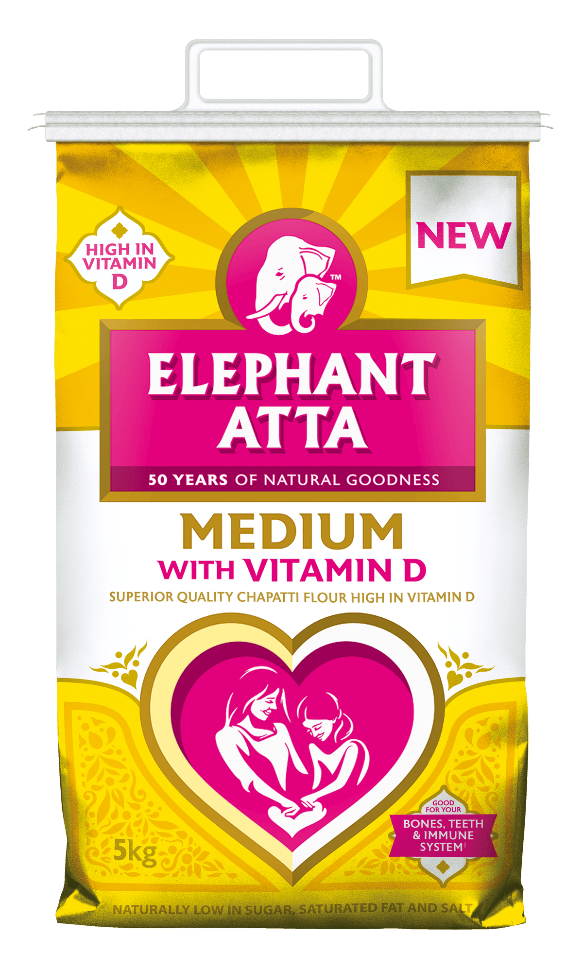 Elephant - Medium With Vitamin D - (superior quality chappati flour high in vitamin d) - 5kg - Jalpur Millers Online