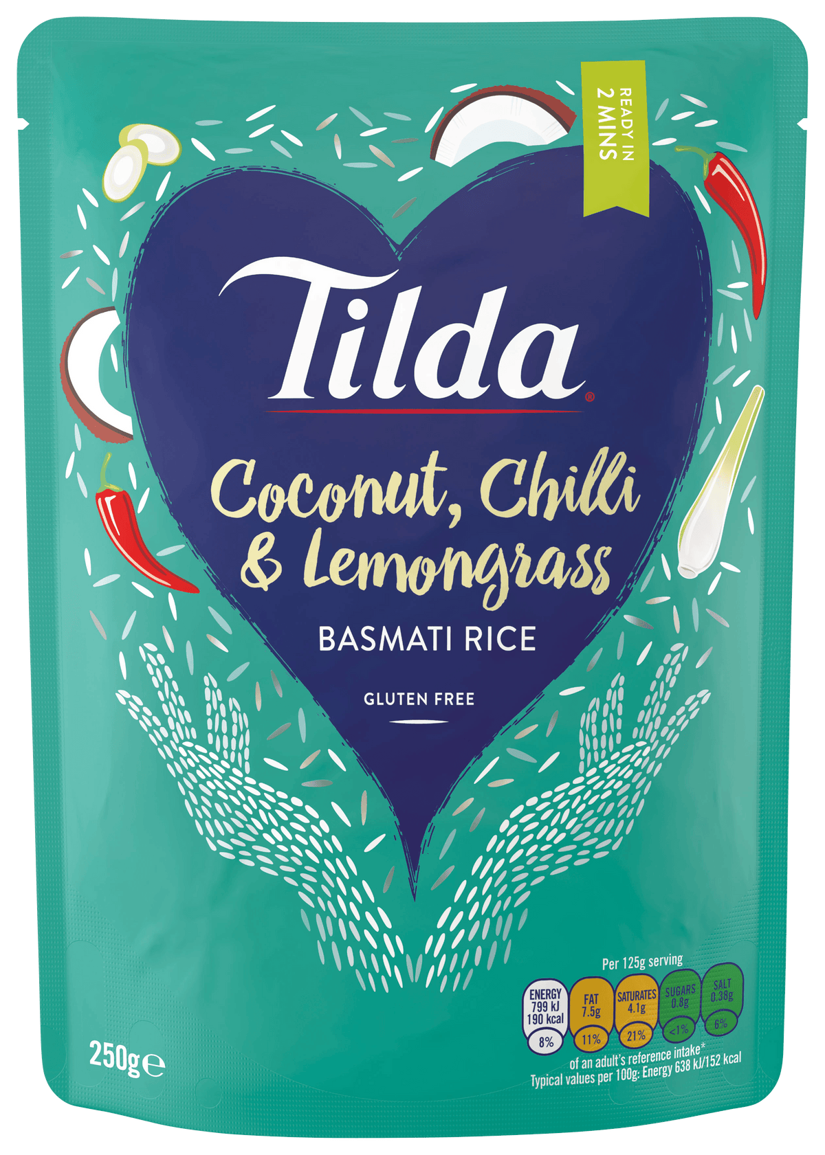 Tilda Steamed Basmati Coconut Chilli & Lemon Grass - 250g - Jalpur Millers Online