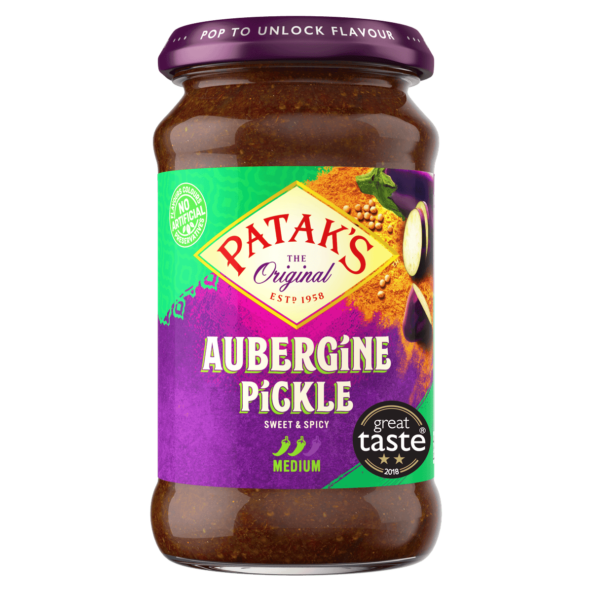 Patak's Brinjal Pickle - 312g - 2 FOR £4.00 - Jalpur Millers Online
