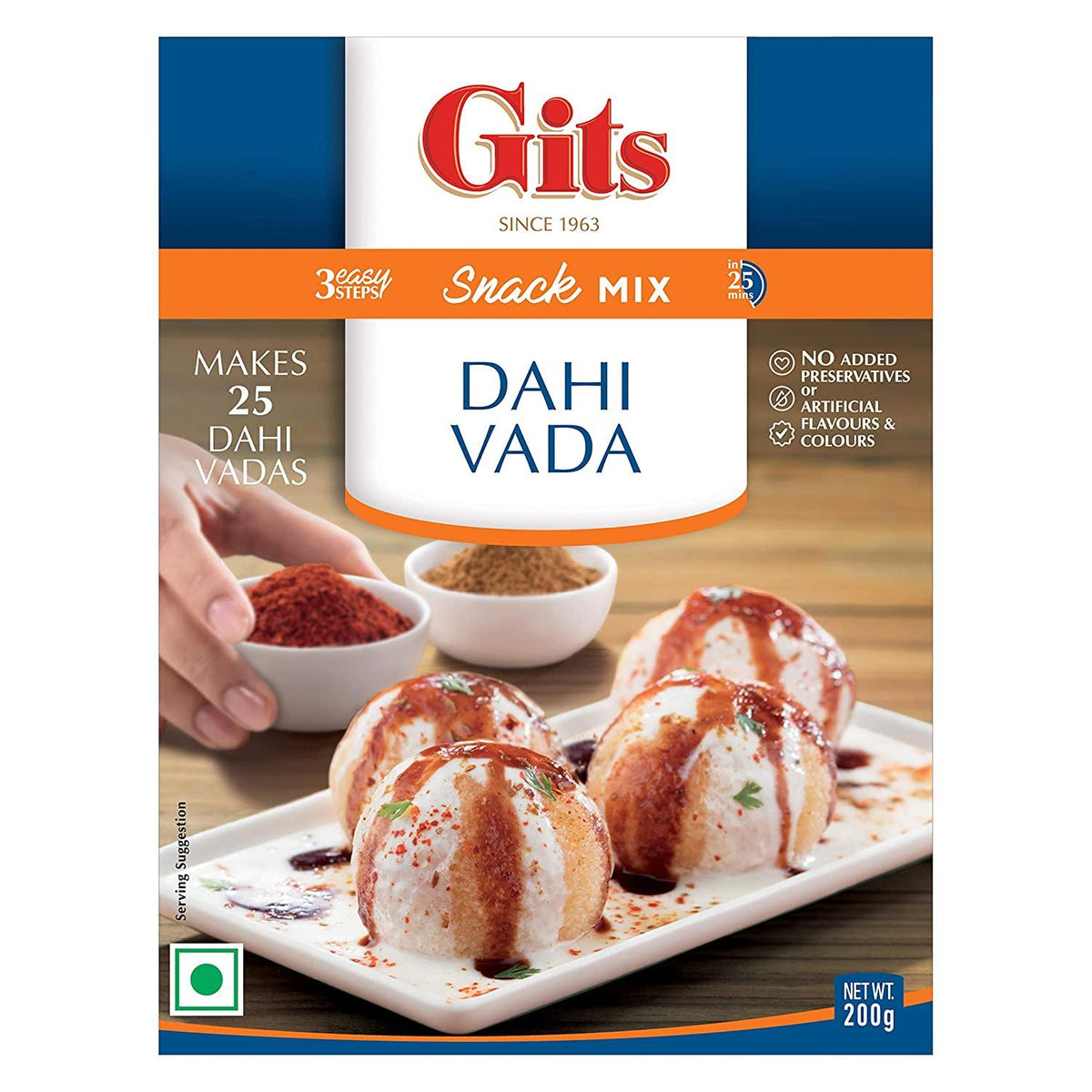 Gits - Dahi Vada - (ready to cook savoury lentil fritter dry mix) - 200g - Jalpur Millers Online