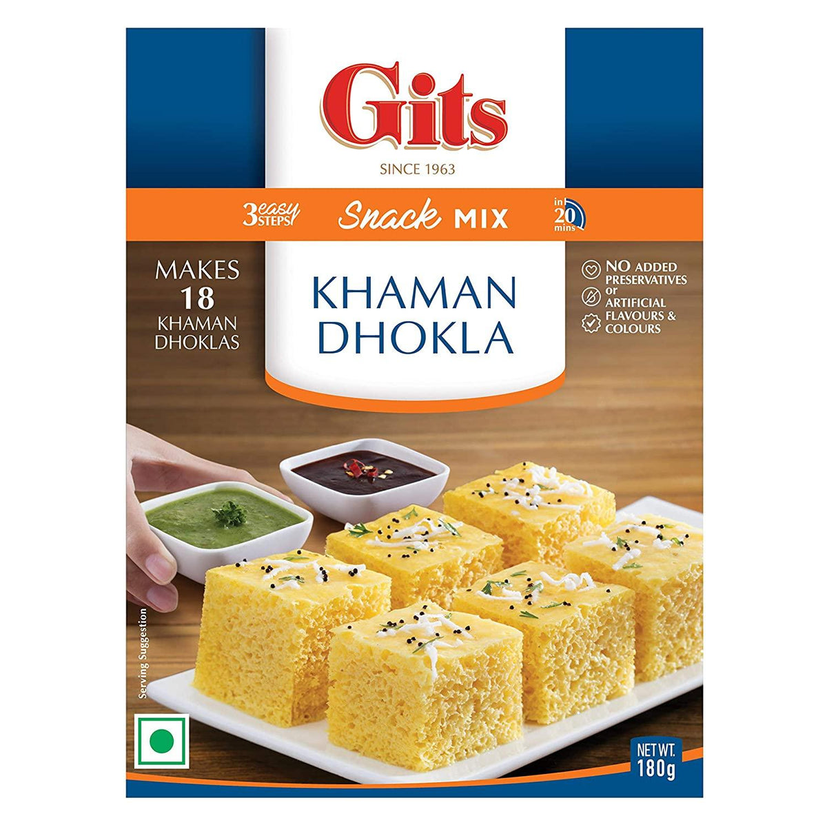 Gits - Khaman Dhokla Mix (ready to cook savoury garbanzo cake dry mix) - 180g - Jalpur Millers Online