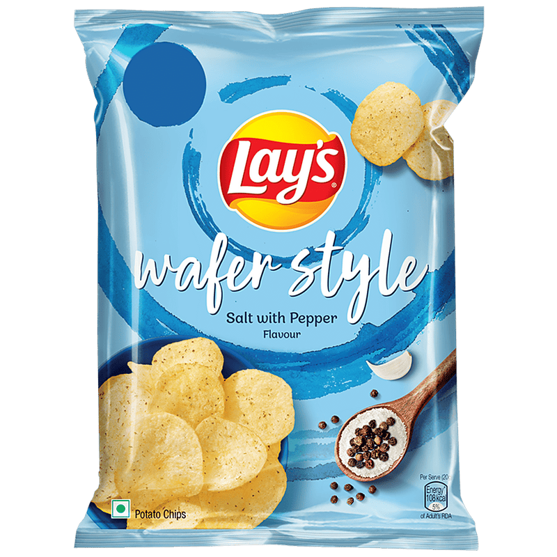 Lays Wafer Style Salt With Black Pepper Flavour Chips - 50g_1