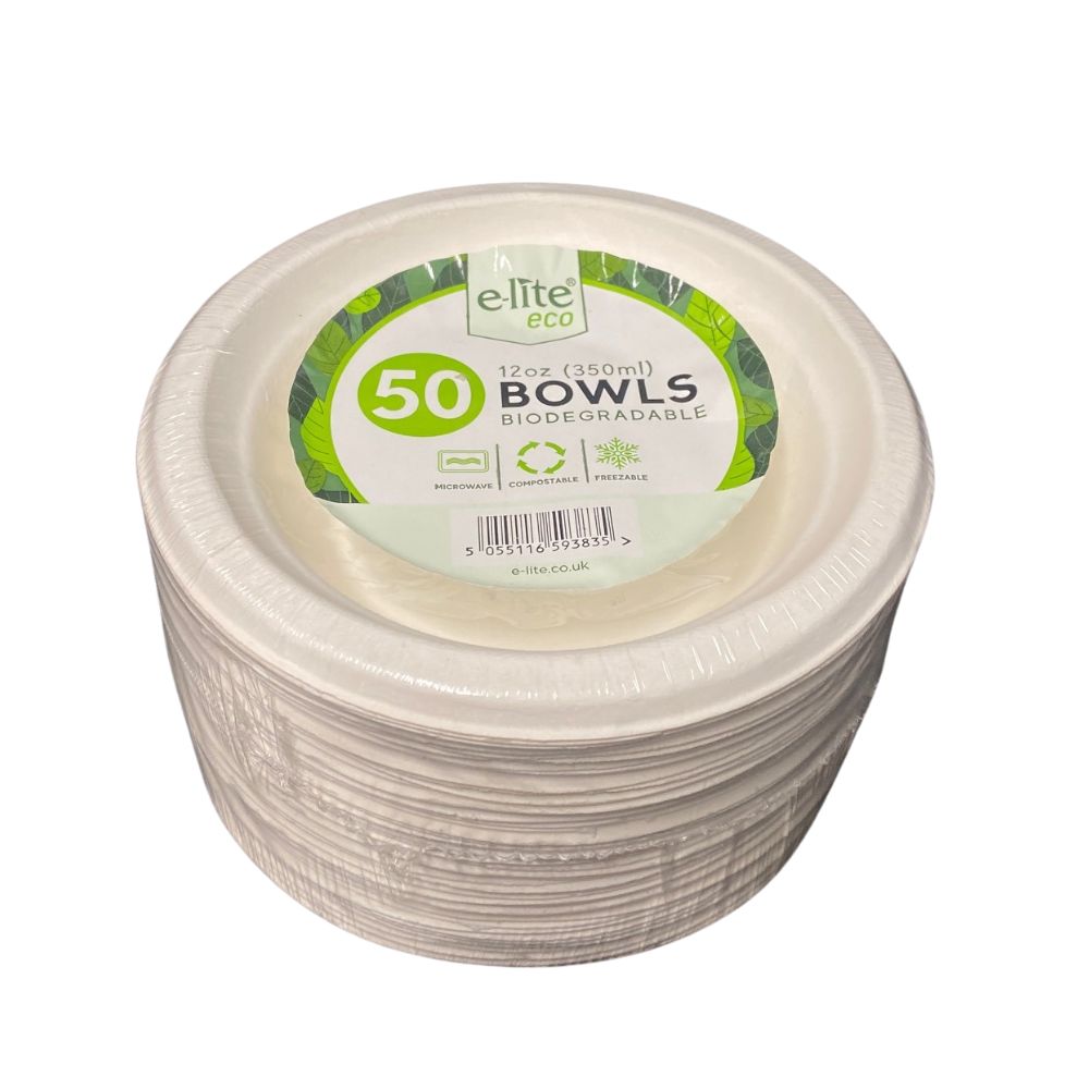 E-Lite 12oz (350ml) Bagasse Bowl - 50 Pack_1