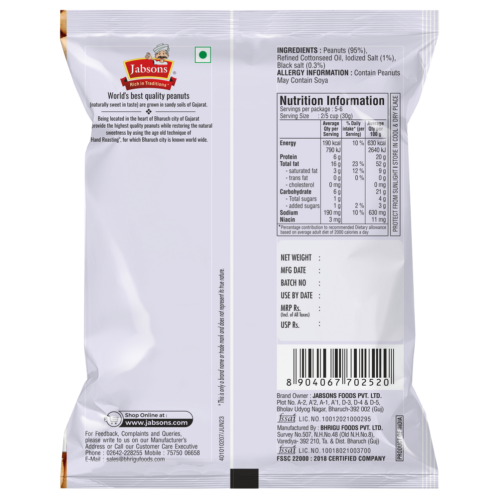 Jabsons Roasted Peanuts Classic Salted - 160g_2