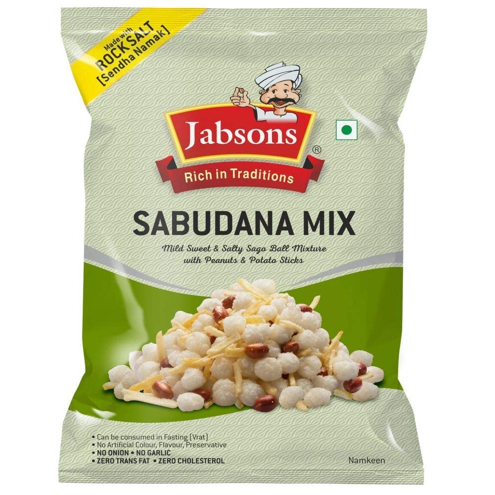 Jabsons Sabudana Mix - (sago ball mixture with peanuts and potato sticks) - 180g_1