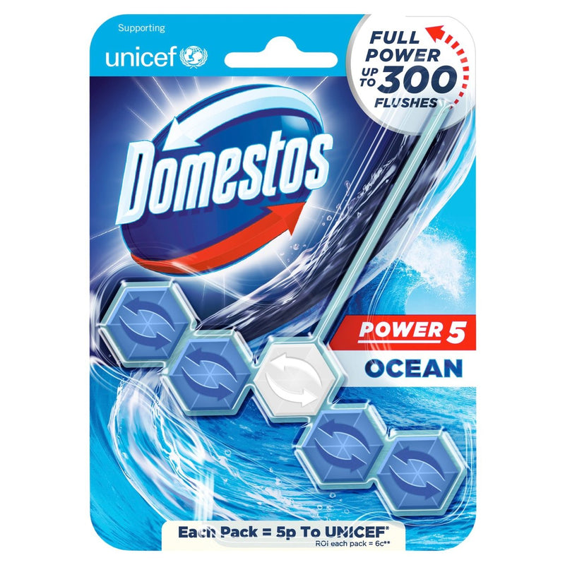 Domestos Power 5 Toilet Rim Block Ocean - 55g