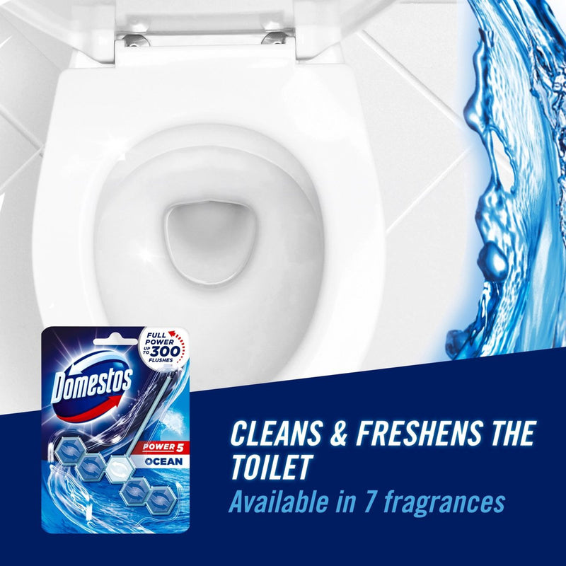 Domestos Power 5 Toilet Rim Block Ocean - 55g