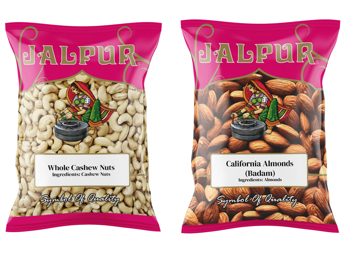 Jalpur Millers Nut Combo Pack - Cashew Nut 1kg - Almonds 1kg - (2 Pack)