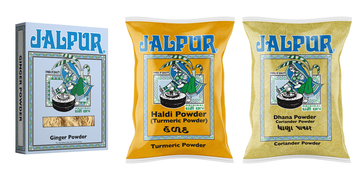 Jalpur Millers Spice Combo Pack - Ginger Powder - 100g - Turmeric Powder 100g - Coriander Powder 100g (3 Pack)