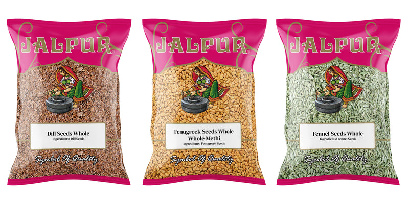 Jalpur Millers Spice Combo Pack - Dill Seeds 500g - Fenugreek Seeds 500g - Fennel Seeds 500g (3 Pack)