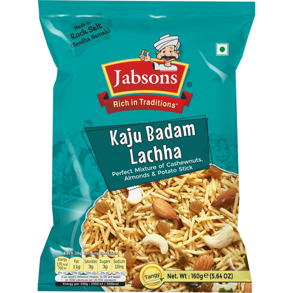 Jabsons Kaju Badam Lachha - (mixture of cashew nuts, almonds and potato stick) - 160g_1