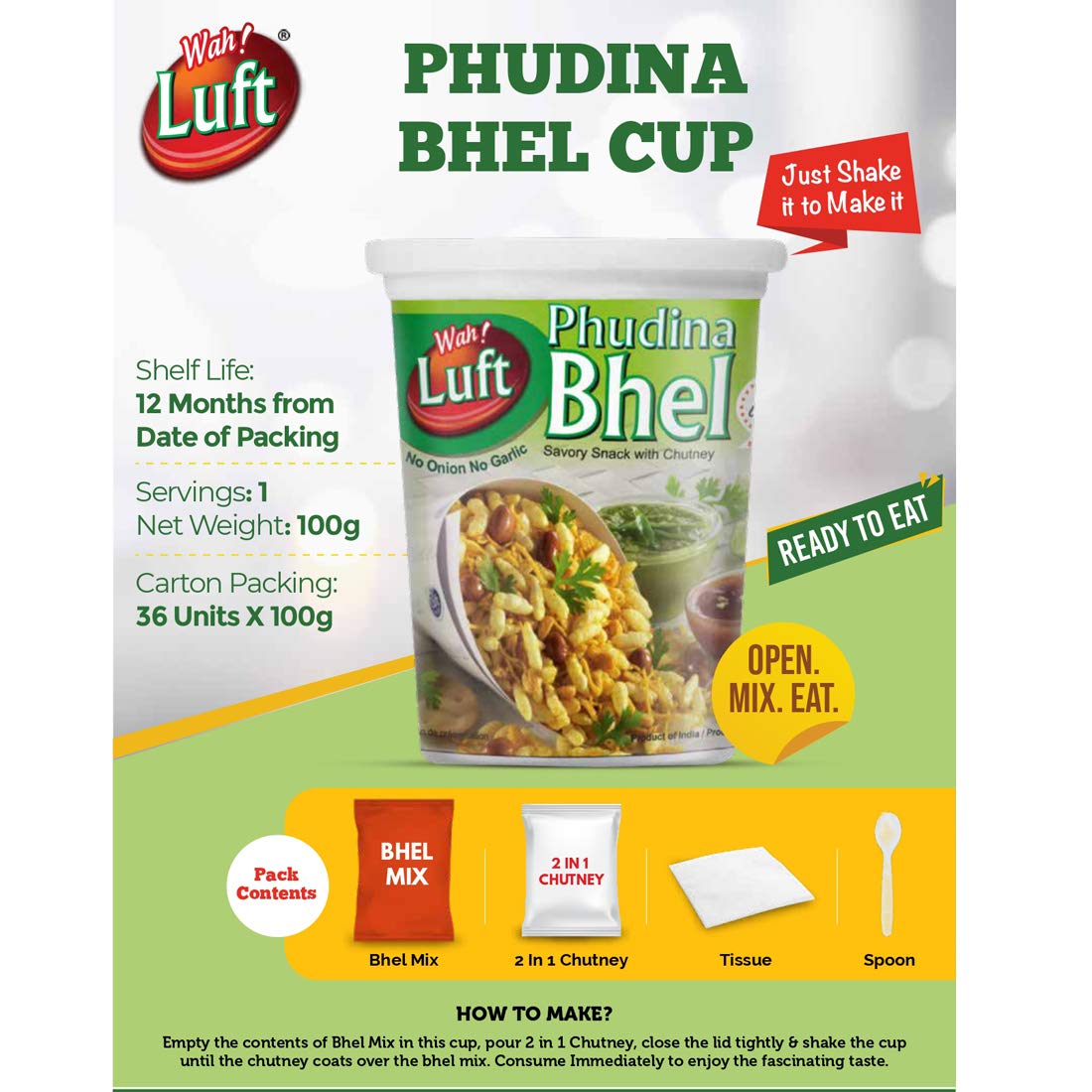 Wah Luft Instant and Delicious Phudina Bhel Puri Cup - 100g_2