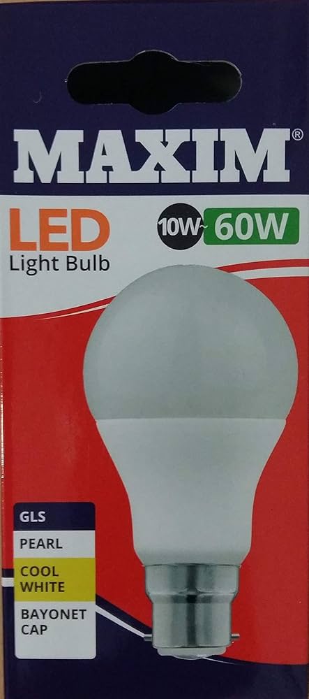 Maxim LED Bayonet LowEnergy Light Bulb 9w/60wPearl Cool White - GLS_1