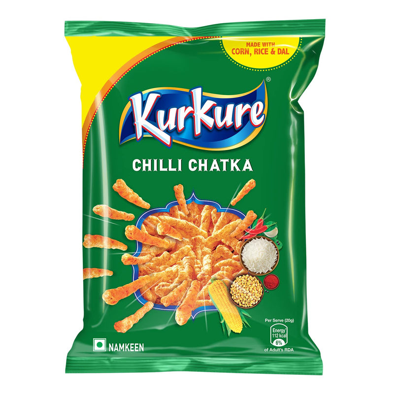 Kurkure Red Chilli Chatka Style Flavour Crisps - 77g_1