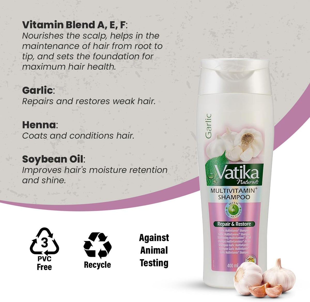 Vatika Garlic Shampoo - 400ml_3
