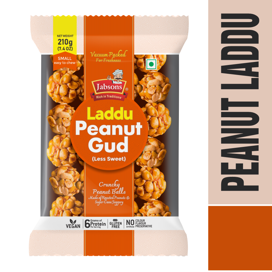 Jabsons Laddu Peanuts Gud (Less Sweet) - 200g