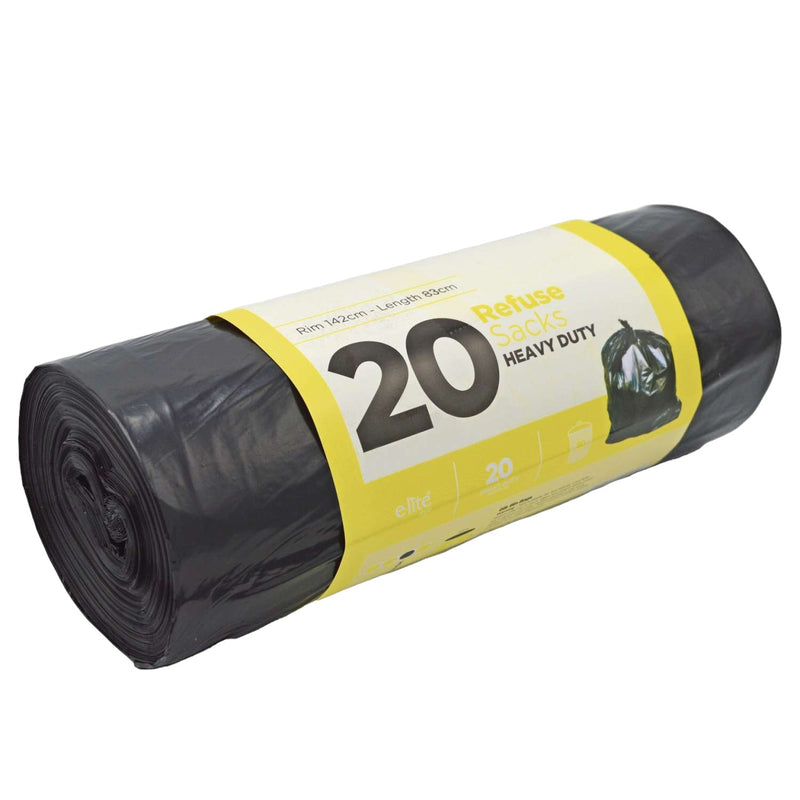 E-Lite Heavy Duty Black Bags (Refuse Sacks) 80L - 20 Pack_1