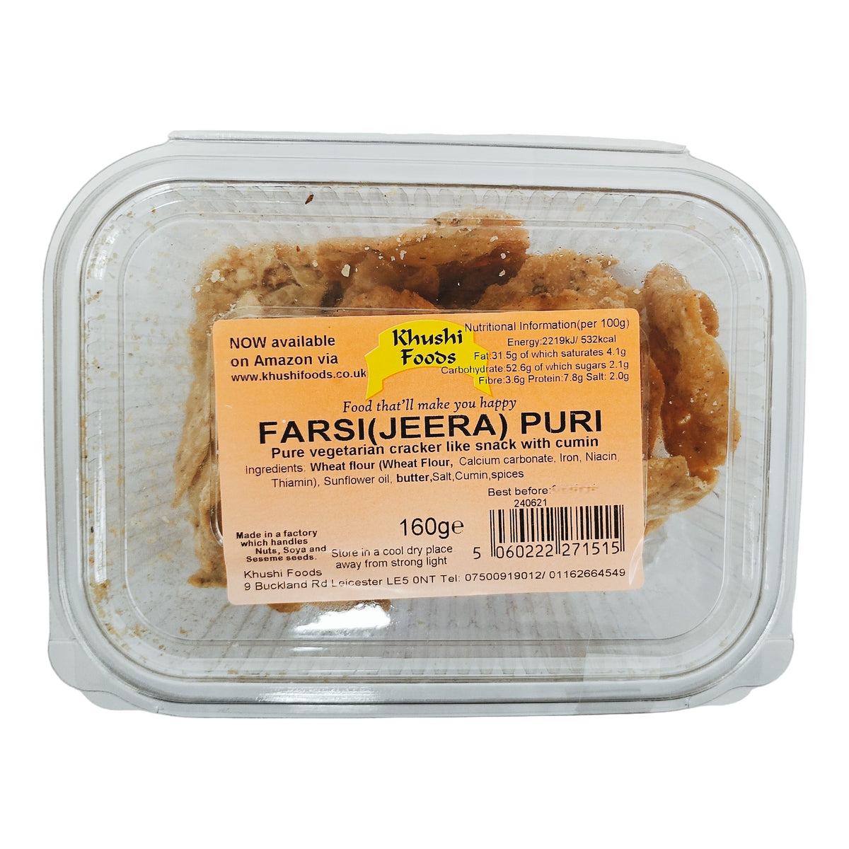 Kushi Foods Farsi (Jeera) Puri - 160g_1