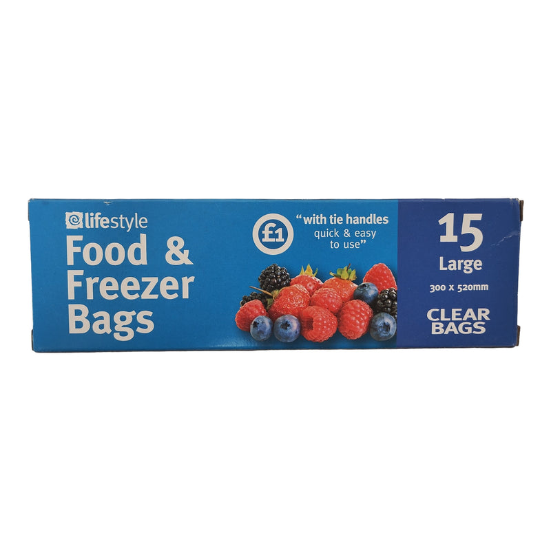 Lifestyle Food & Freezer Bags Large 300mm x 520mm - 15 Bags_1