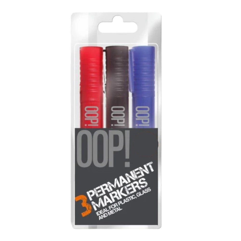 OOP! Permanent Markers - Black, Blue & Red - 3 Pack_1
