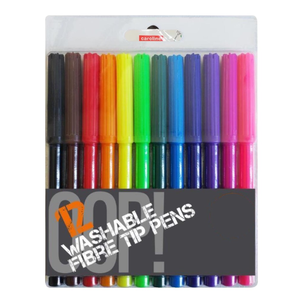 OOP! Washable Fibre Tip Pens - 12 Pack_1