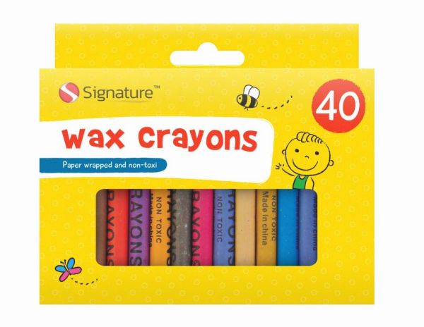 Signature Paper Wrapped & Non-Toxic Wax Crayons - Pack of 40_1