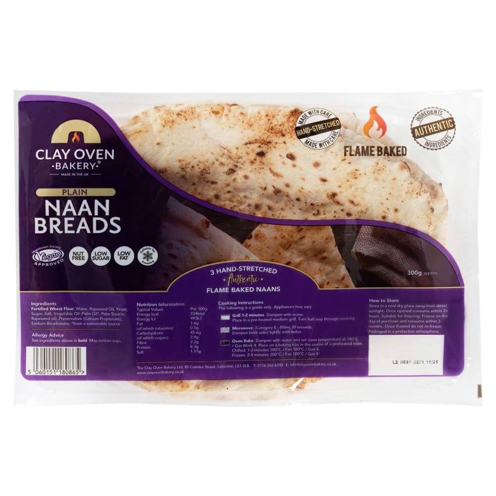 Clay Oven Bakery - Plain Naan Breads - 3 pack_1