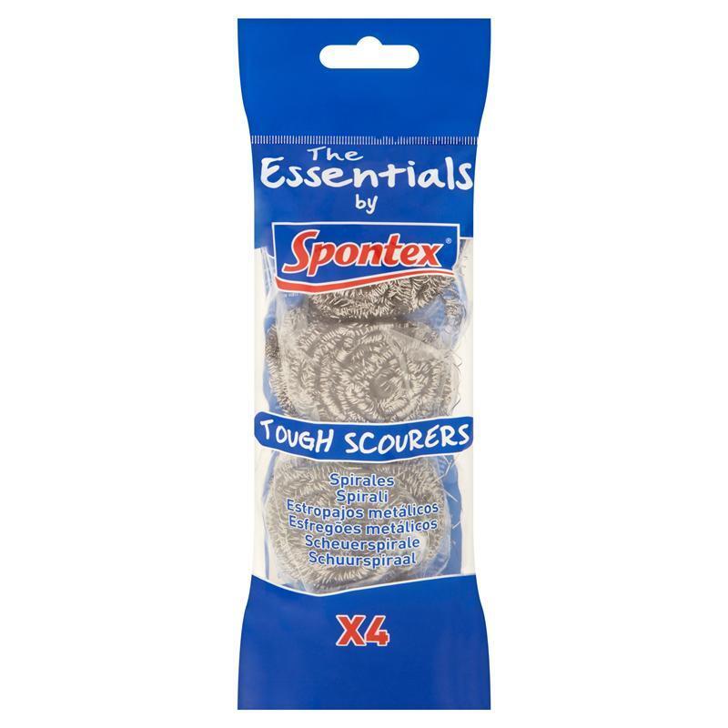 Spontex Essentials Tough Cleaning Stainless Steel Scourer Scouring Pad - 4Pack_1