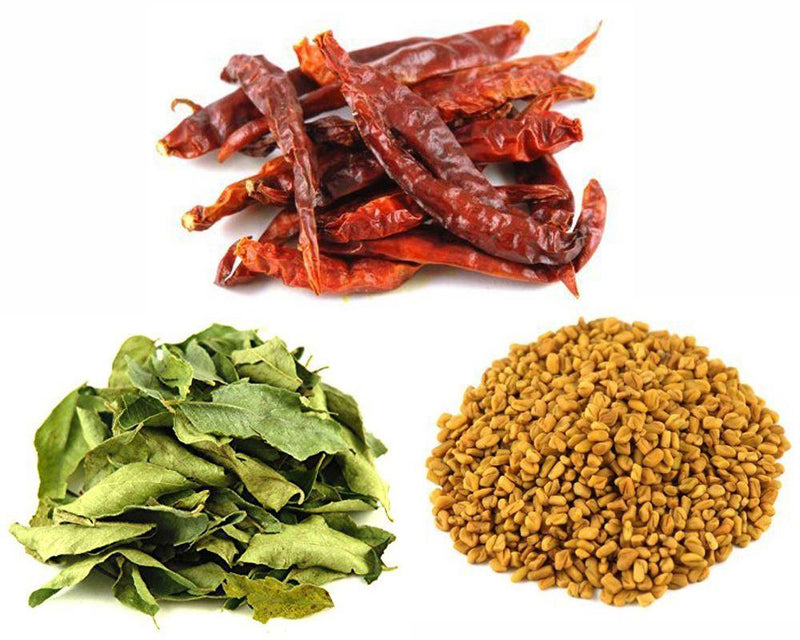 Jalpur Miller Spice Combo Pack - Fenugreek Seeds 100g - Dried Curry Leaves 50g - Dried Kashmiri Chillies 50g (3 Pack) - Jalpur Millers Online