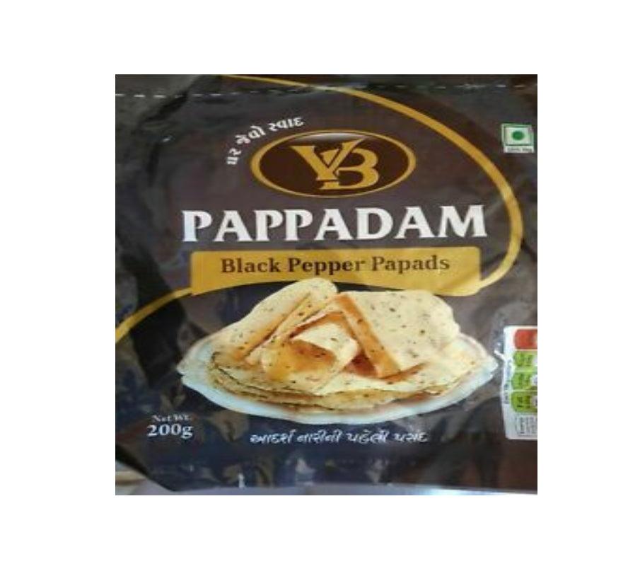 VB - Black Pepper Pappadam - 200g - Jalpur Millers Online