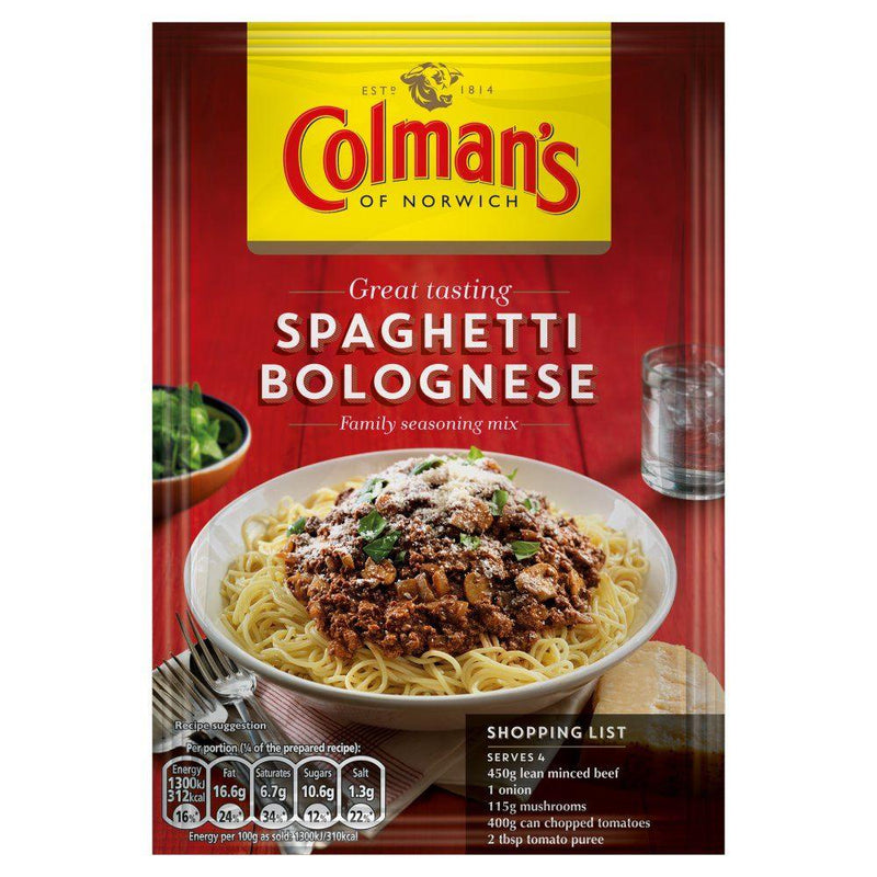 Colman's Spaghetti Bolognese Mix - 44g - Jalpur Millers Online