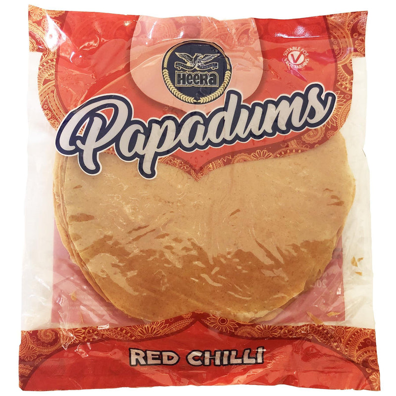 Heera Red Chilli Papapdums - 200g - Jalpur Millers Online
