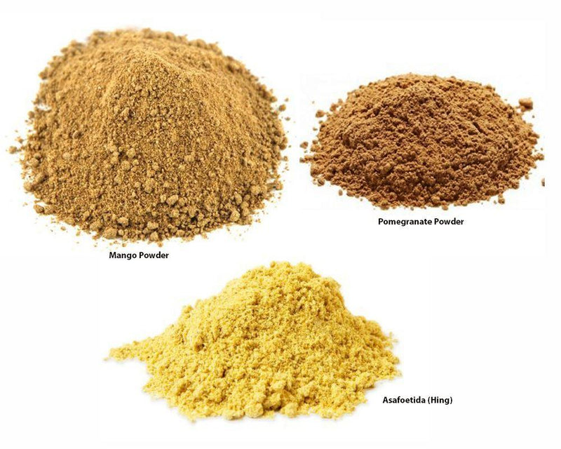 Jalpur Millers Spice Combo Pack - Dry Pomegranate Powder 100g - Dry Mango Powder 100g -Asafoetida 50g (3 Pack) - Jalpur Millers Online