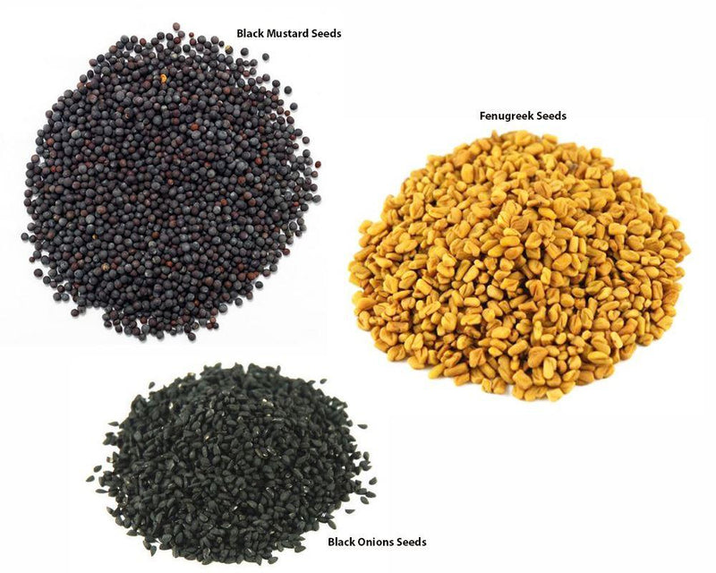 Jalpur Millers Spice Combo Pack - Black Onion Seeds 100g - Fengureek Seeds 100g - Black Mustard Seeds - 500g (3 Pack) - Jalpur Millers Online