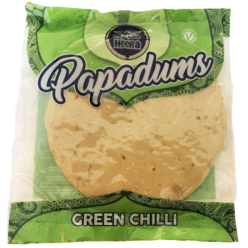 Heera Green Chilli Papapdums - 200g - Jalpur Millers Online