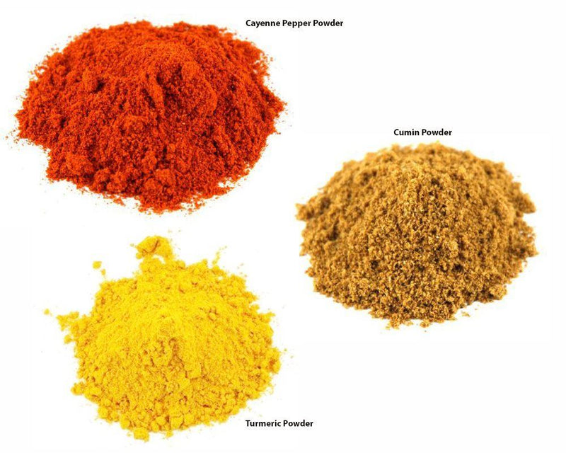 Jalpur Millers Spice Combo Pack - Cayenne Pepper Powder 100g - Turmeric Powder 100g - Cumin Powder 100g (3 Pack) - Jalpur Millers Online