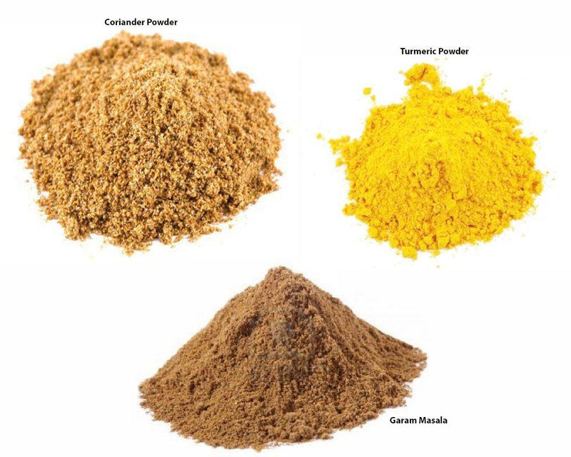 Jalpur Millers Spice Combo Pack - Garam Masala Powder 100g - Turmeric Powder 100g - Coriander Powder 100g (3 Pack) - Jalpur Millers Online