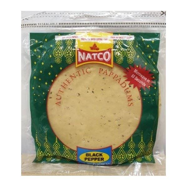 Natco Black Pepper Pappadums - 200g - Jalpur Millers Online