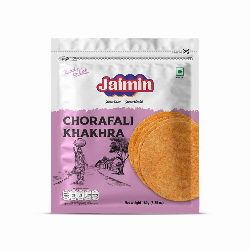 Jaimin Chorafali Khakhra - (mixed spices & wheat flavour wheat snack) - 180g - Jalpur Millers Online