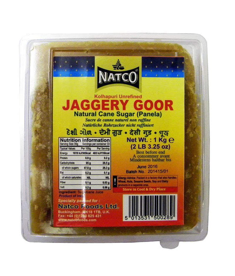 Natco - Jaggery Goor (kolhapuri unrefined) - Panela - 1kg - Jalpur Millers Online