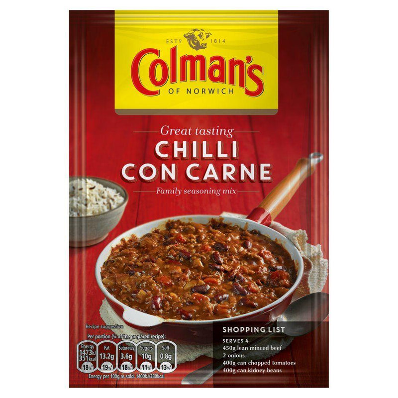 Colman's Chilli Con Carne Mix - 50g - Jalpur Millers Online