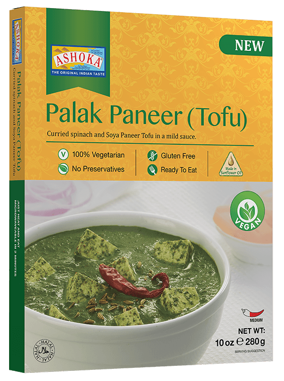Ashoka Palak Paneer - (tofu) - (curried spinach and soya paneer tofu in a mild sauce) 280g - Jalpur Millers Online