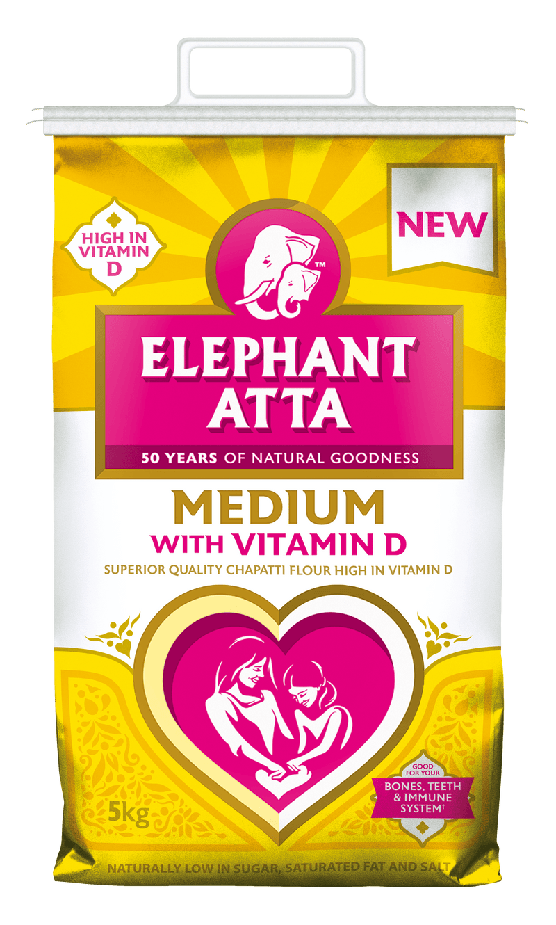 Elephant - Medium With Vitamin D - (superior quality chappati flour high in vitamin d) - 5kg - Jalpur Millers Online