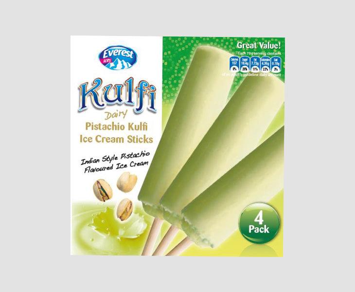Everest Frozen Pistachio Kulfi Ice Cream Sticks (4 pack) 70g