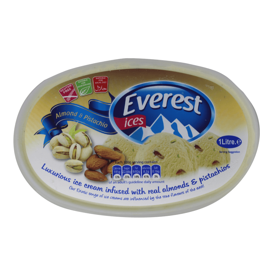 Everest  - Frozen Almond & Pistachio Flavour Ice Cream - 1ltr - Jalpur Millers Online